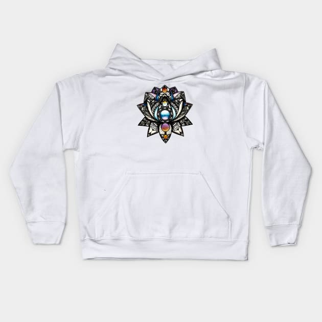 lotus flower Kids Hoodie by Lamink